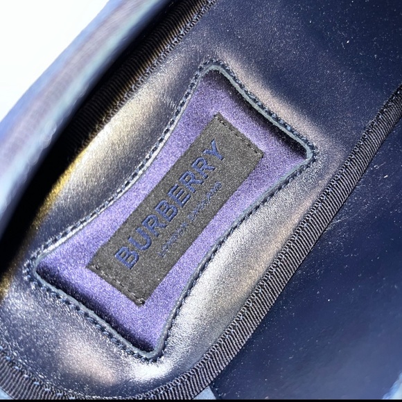 Burberry Blue Loafers Velvet Embroidered Formal Mens 8 Formal Wayne NWOB ?